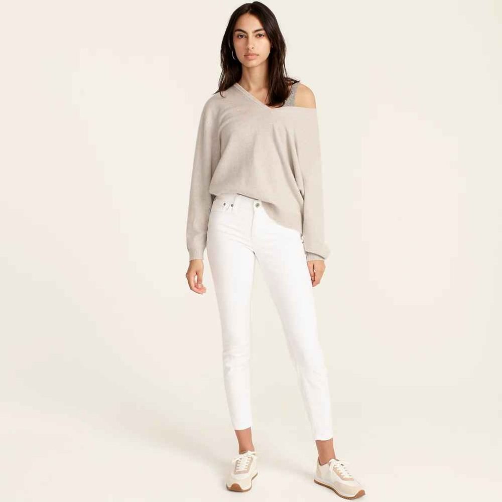 J CREW 8" toothpick jean in white womens size 26